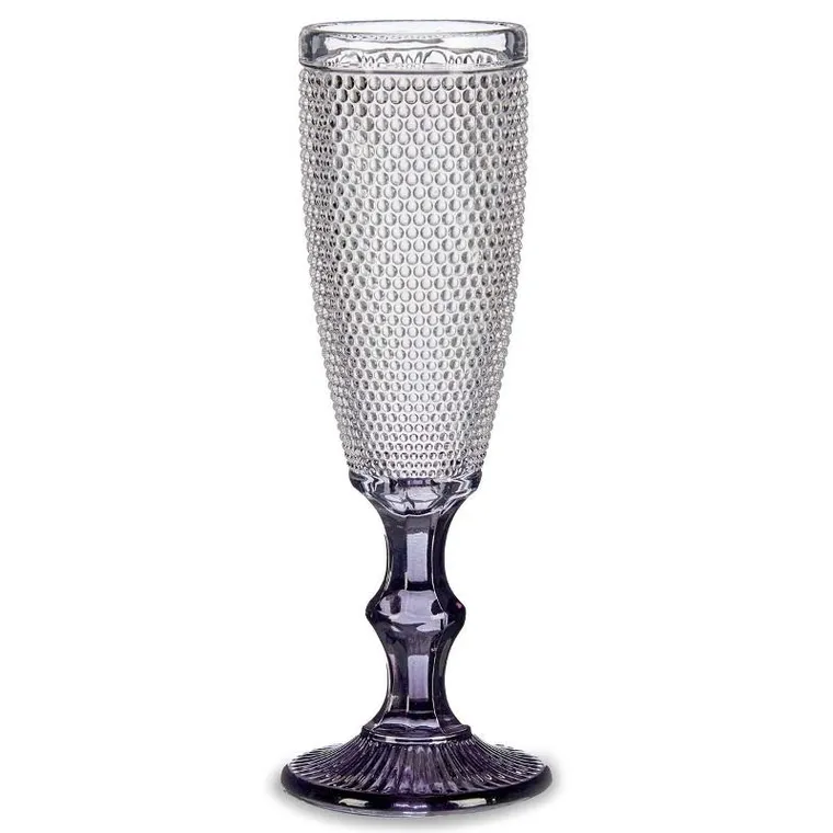 Vivalto, kieliszek do szampana z wzorem i barwioną nóżką, 185 ml, 6 szt.