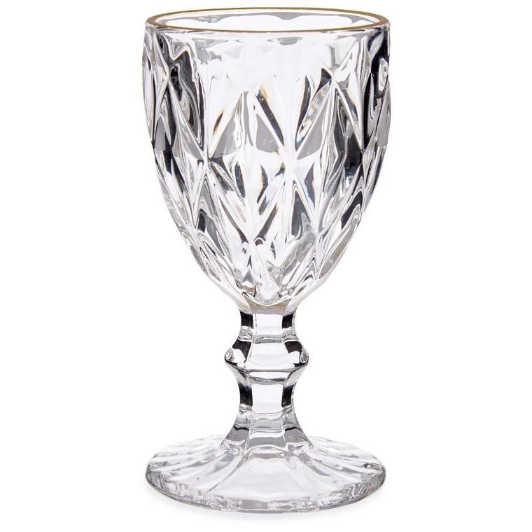 Vivalto, kieliszek do wody ze złotą obwódką, 254 ml, 6 szt.