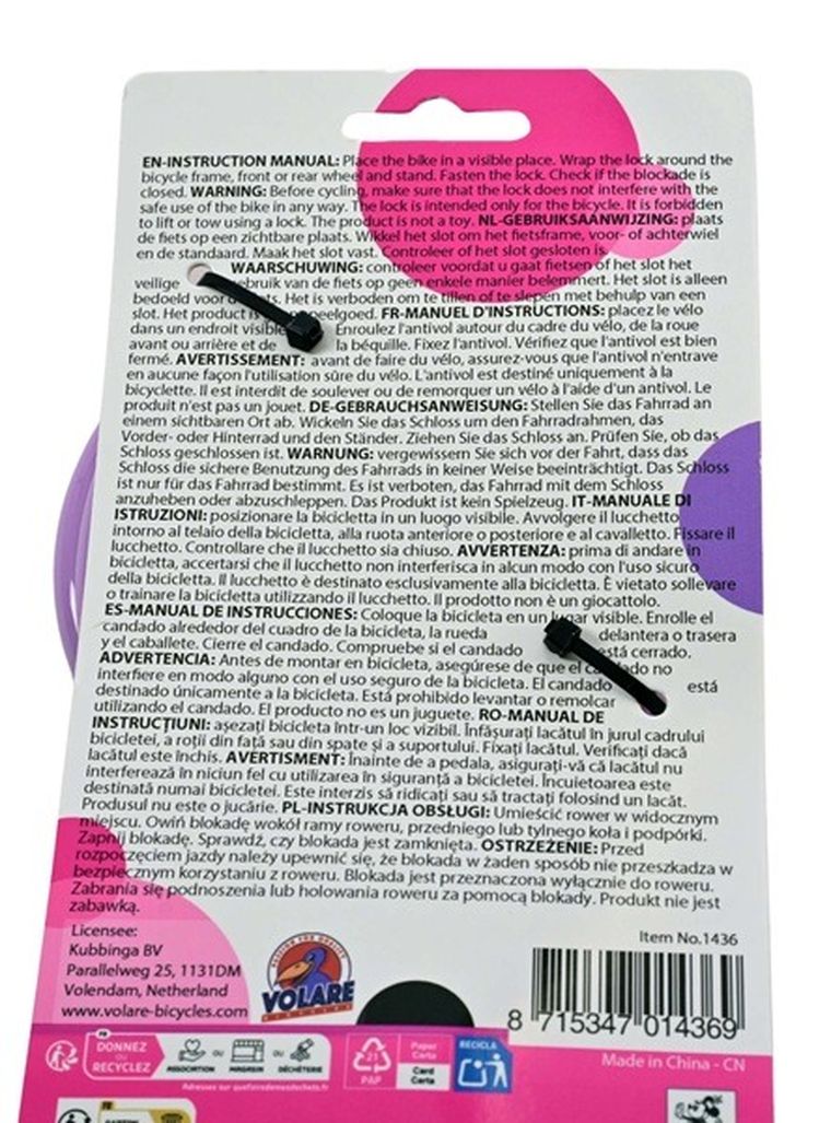 Volare, Myszka Minnie, blokada rowerowa