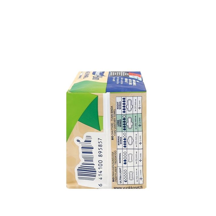 Vuokkoset, 100% BIO, podpaski ze skrzydełkami, long, 10 szt.