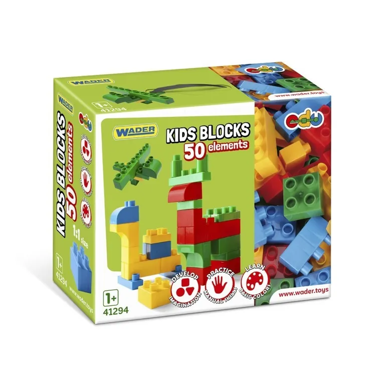 Wader, Kids Blocks, klocki konstrukcyjne, 50 elementów