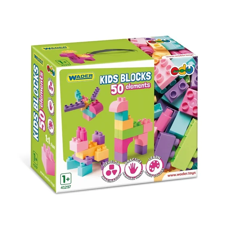 Wader, Kids Blocks, klocki konstrukcyjne, 50 elementów