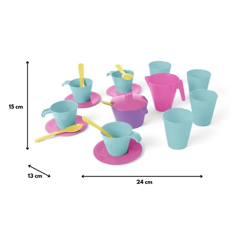 Wader, Party World, zestaw naczyń, różowy, 20 elementów