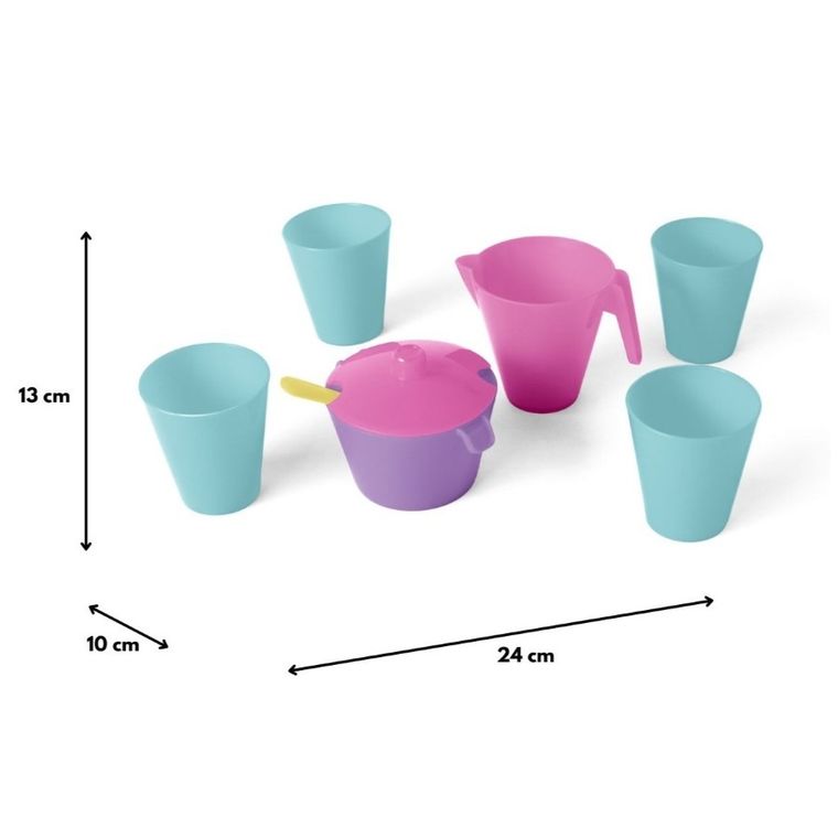 Wader, Party World, zestaw naczyń, różowy, 8 elementów