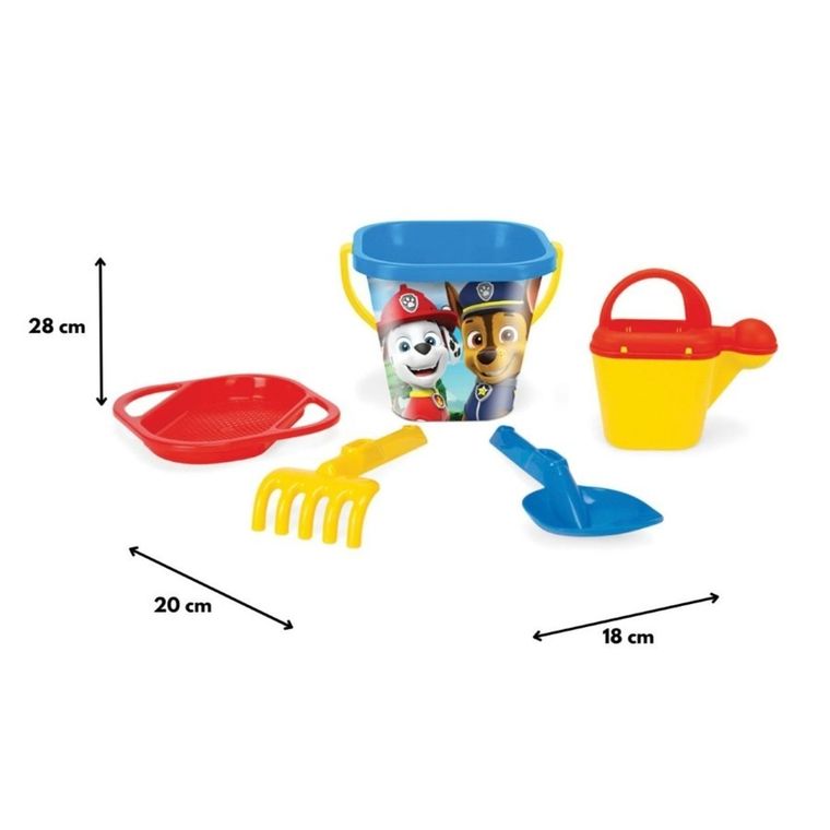 Wader, Psi Patrol, zestaw do piasku z wiaderkiem, 5 elementów