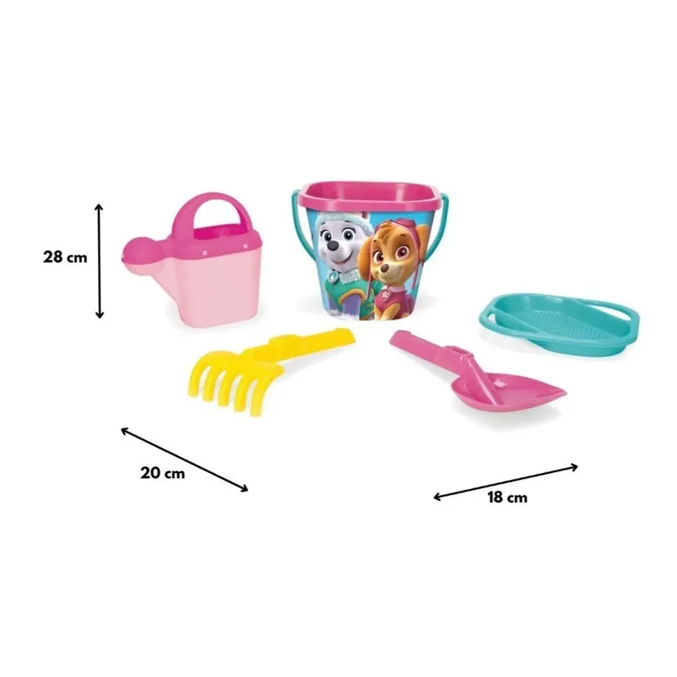 Wader, Psi Patrol, zestaw do piasku z wiaderkiem, 5 elementów