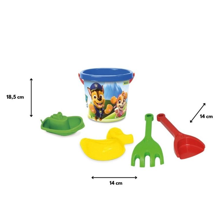 Wader, Psi Patrol, zestaw do piasku z wiaderkiem, 5 elementów