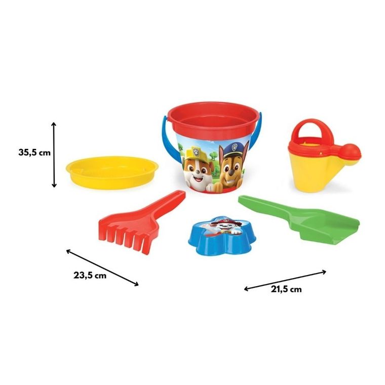 Wader, Psi Patrol, zestaw do piasku z wiaderkiem, 6 elementów