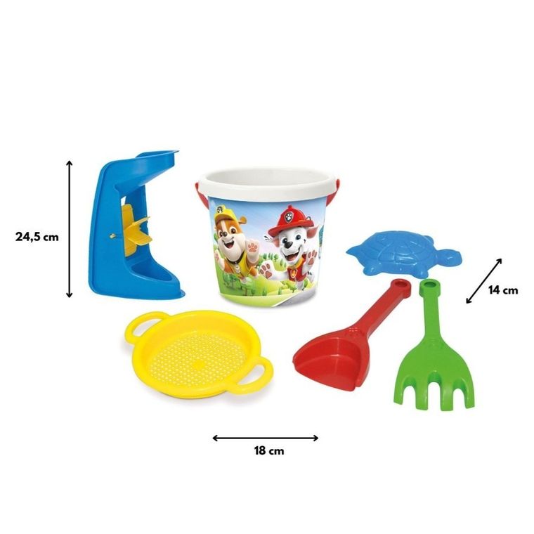Wader, Psi Patrol, zestaw do piasku z wiaderkiem, 6 elementów