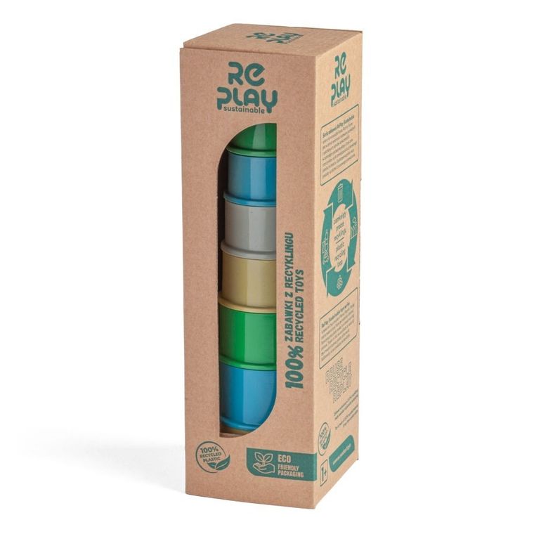 Wader, RePlay, kubeczki, piramidka edukacyjna, 8 elementów