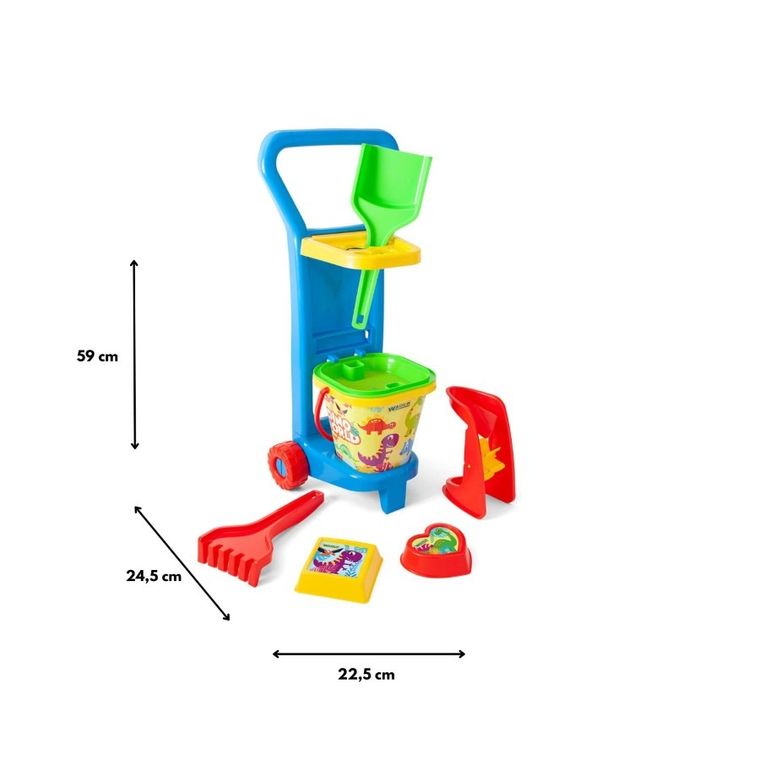 Wader, wózek z zestawem do piasku