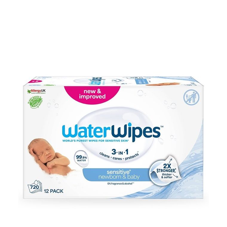 WaterWipes, BIO, biodegradowalne chusteczki, nawilżane wodą, 12-60 szt.