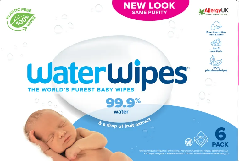WaterWipes, BIO chusteczki nawilżane dla dzieci, 6-60 szt.
