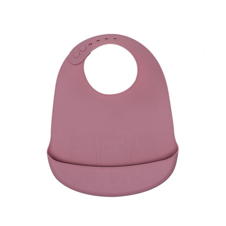 We Might Be Tiny, zestaw śliniaków silikonowych z kieszonką, różowy