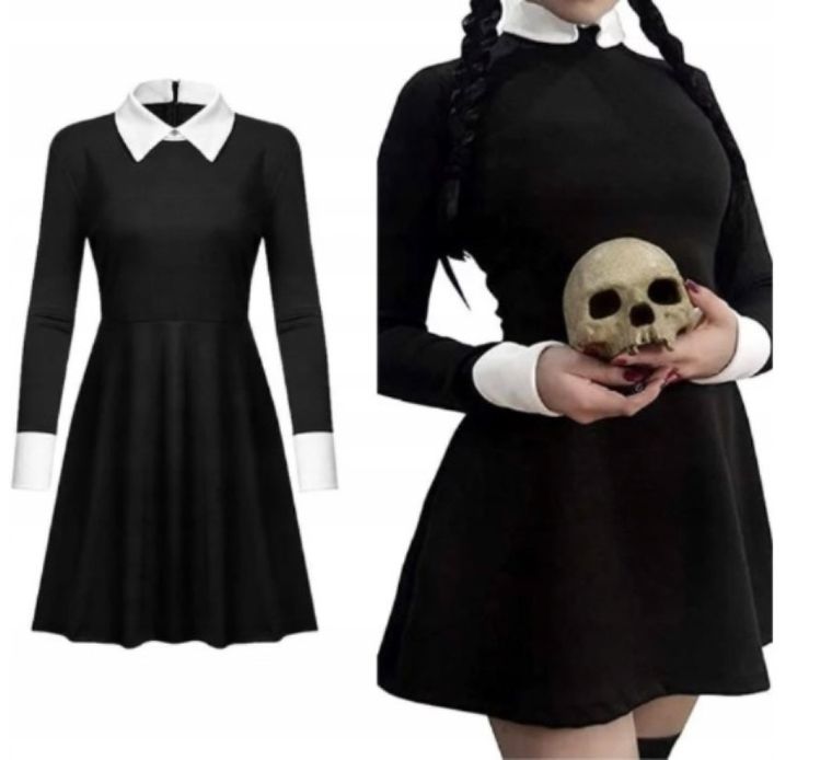 Wednesday, strój Rodzina Adamsów, sukienka, rozmiar 122/128