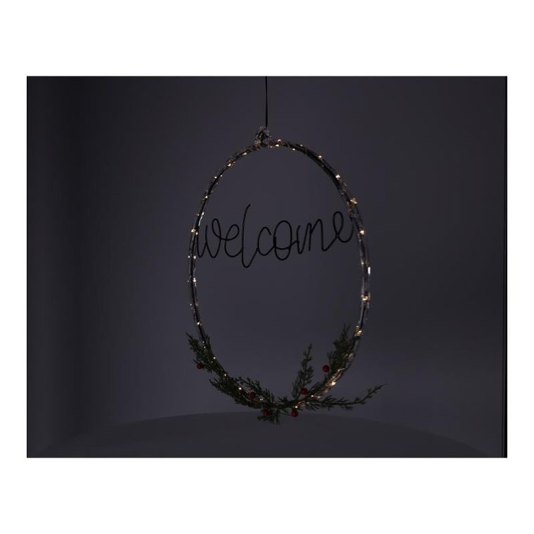 Welcocme, wianek LED, dekoracja