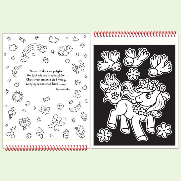 Welurkowe kucyki. Dotykaj i koloruj