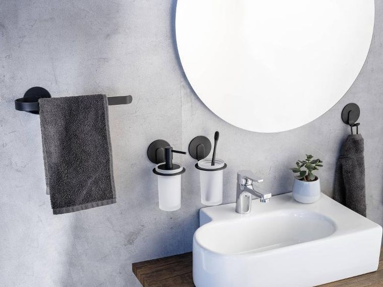 Wenko, aluminiowy uchwyt na ręcznik bivio, montaż bez wiercenia