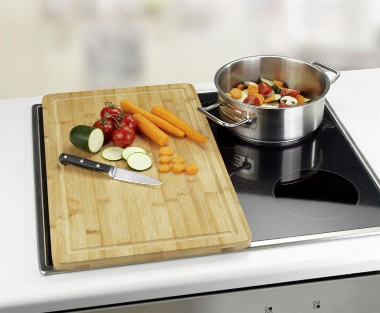 Wenko, deska do krojenia lub przykrywka na płytę kuchenną, bambusowa, 52-30 cm