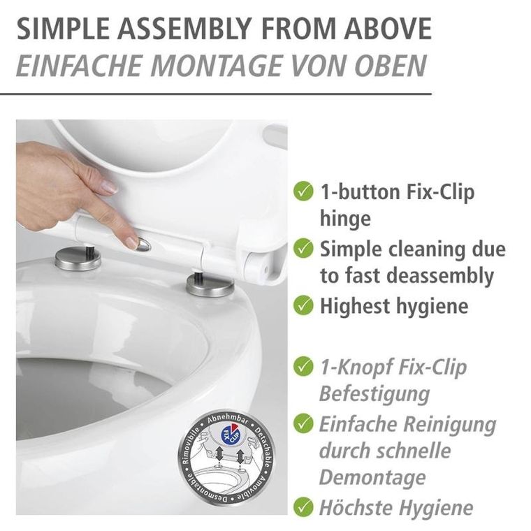 Wenko, deska sedesowa, Yak, z cichym domykaniem, Thermoplast