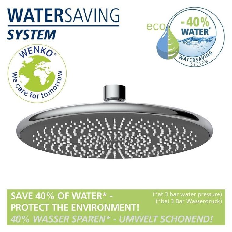 Wenko, deszczownica sufitowa oszczędzająca wodę, Ø 22.5 cm