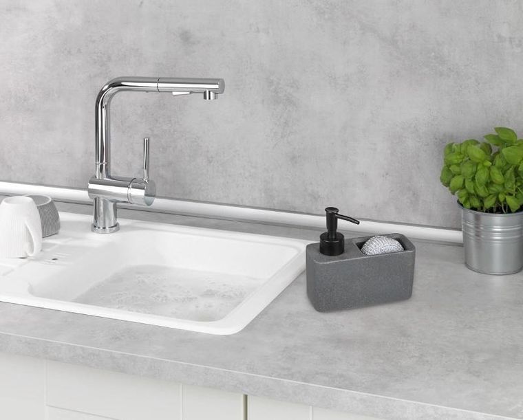 Wenko, dozownik płynu do naczyń, Resa Marble, z przegrodą na gąbkę