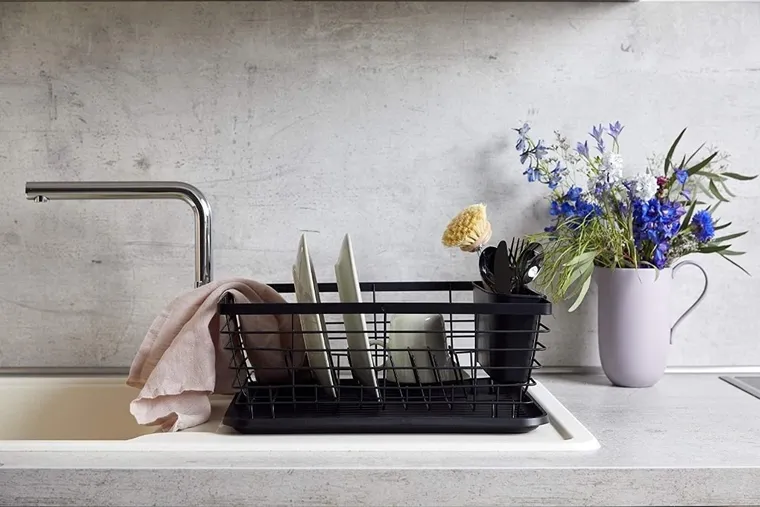 Wenko, Drip, ociekacz na naczynia, czarny, 36-30 cm