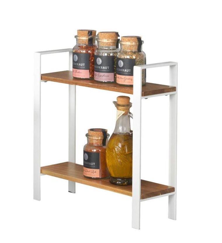 Wenko, dwupoziomowa półka kuchenna na blat louisa, drewno akacji