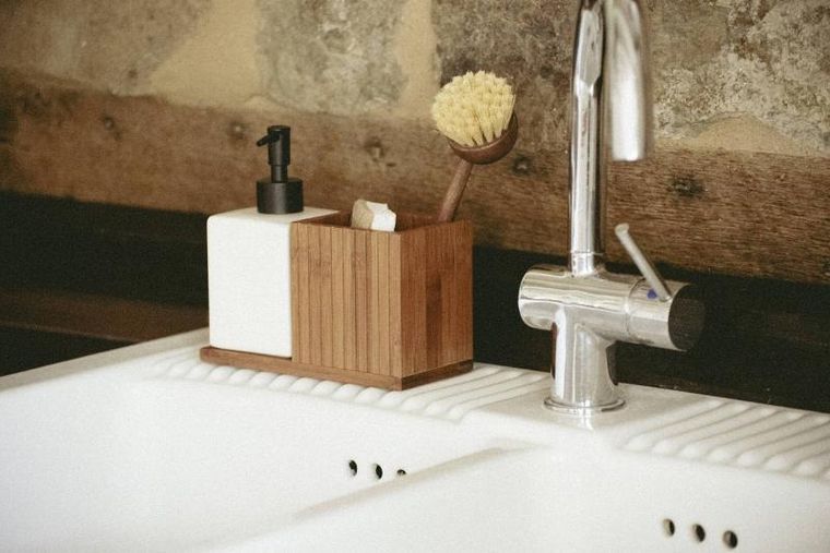 Wenko, Mera, dozownik na płyn z bambusowym organizerem