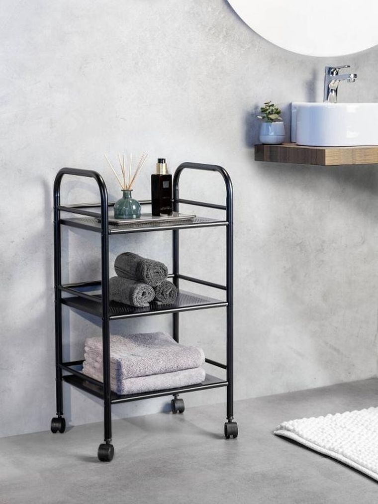Wenko, metalowy wózek łazienkowy, 3 poziomy na kółkach