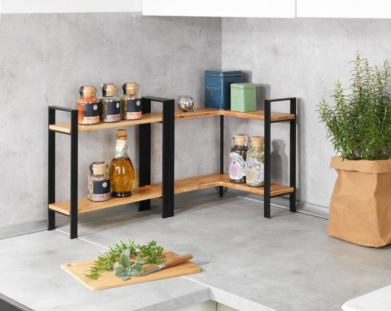 Wenko, narożna półka kuchenna Lou, 2 poziomy, 30-33-30 cm