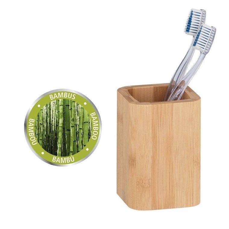 Wenko, pojemnik na szczoteczki do zębów bambusowy, Ø 7,1 cm