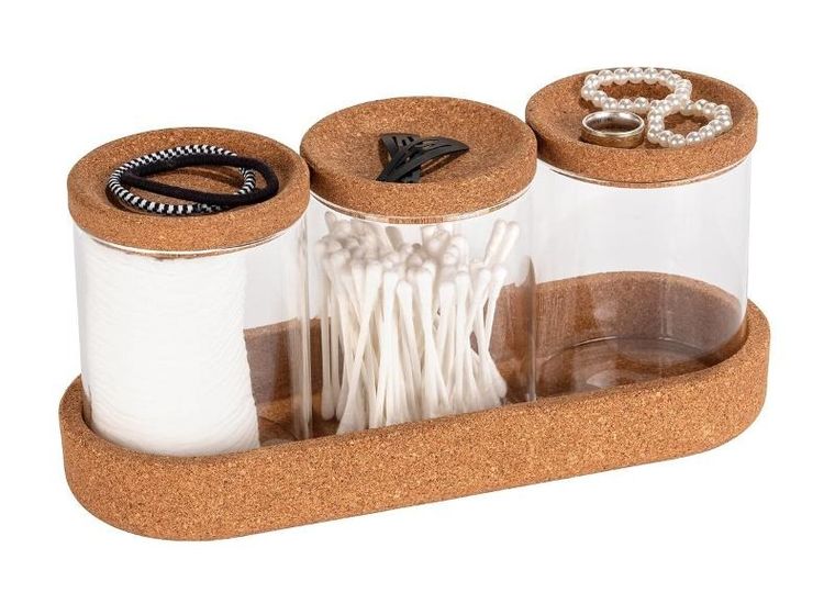 Wenko, pojemniki na płatki kosmetyczne i patyczki, Apiro, 3 szt.