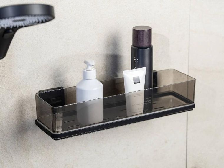 Wenko, Quadro, transparentna półka łazienkowa, montaż bez wiercenia