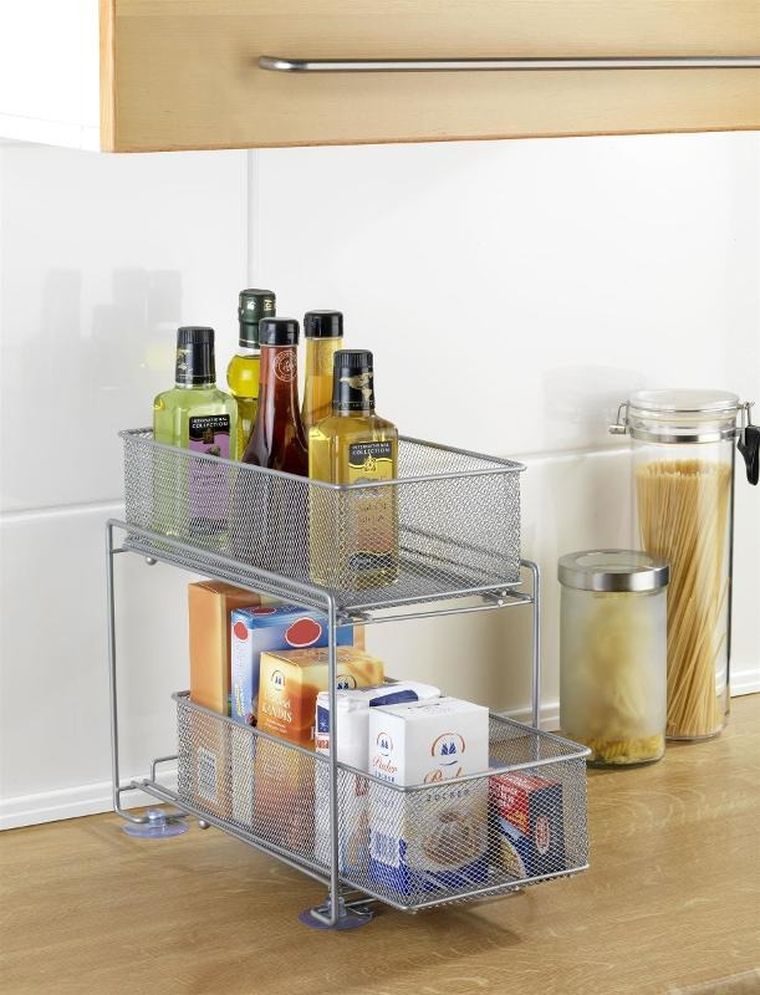 Wenko, regał kuchenny 2 poziomy, metalowy na przyssawki