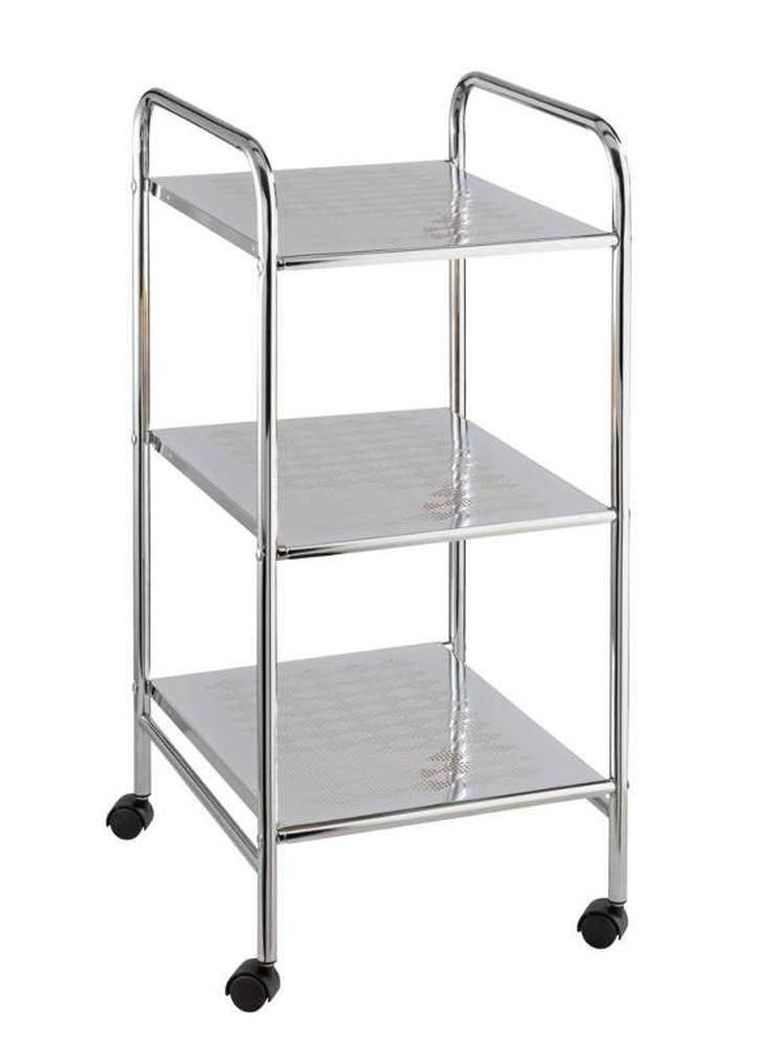 Wenko, regał łazienkowy na kółkach z trzema półkami, stal, 32-71-36.5 cm