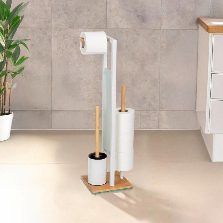 Wenko, Rivalta, stojak na papier toaletowy i szczotkę wc, 3w1