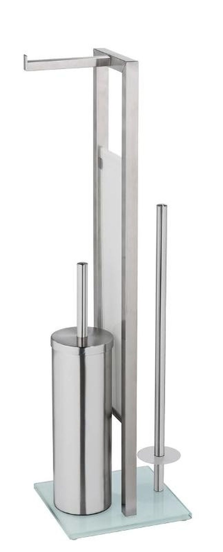 Wenko, stojak na papier toaletowy i szczotkę wc, Rivalta, 3w1, zamknięty pojemnik