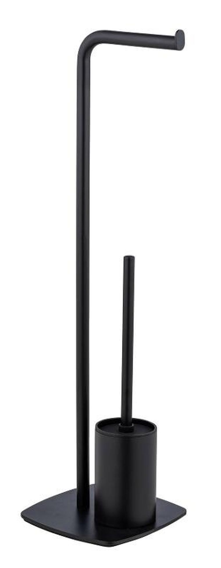 Wenko, szczotka do WC z uchwytem na papier toaletowy, czarna, Iria