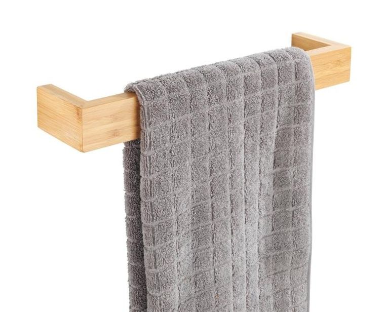 Wenko, wieszak na ręczniki bambusowy, jasny brąz, 40-9-5 cm