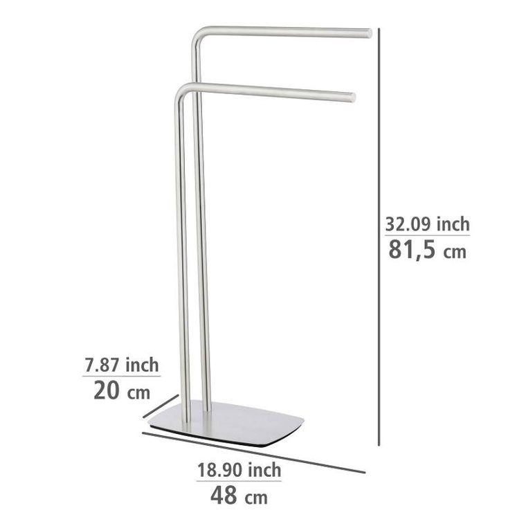 Wenko, wieszak na ręczniki z 2 szczebelkami, matowa stal nierdzewna, Iria