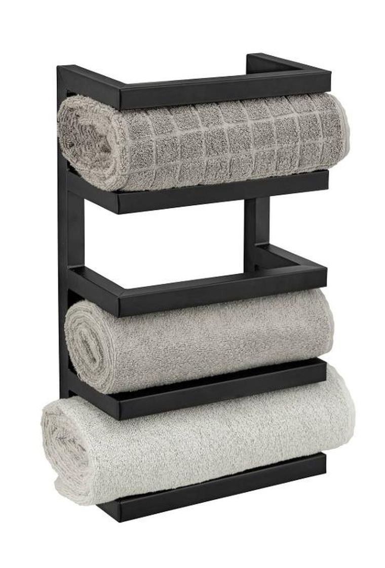 Wenko, wieszak na ręczniki ze stali lakierowanej, czarny mat, Fondrio