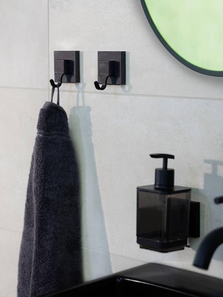 Wenko, zestaw 2 haczyków na ręczniki quadro, montaż bez wiercenia