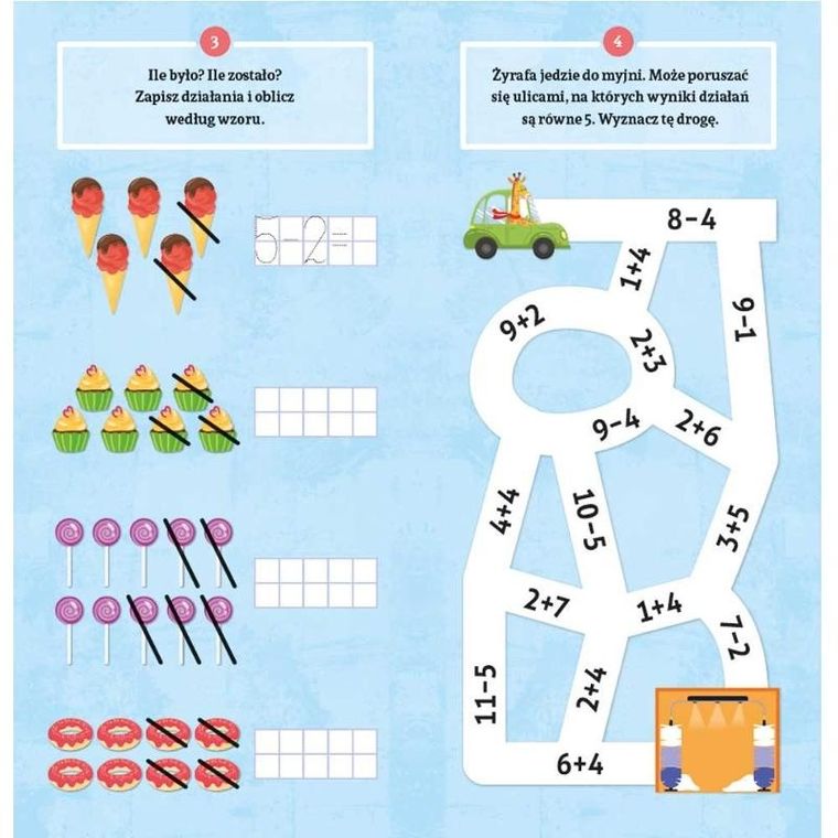 Wesoła matematyka. Ćwiczenia z naklejkami. Klasa 1