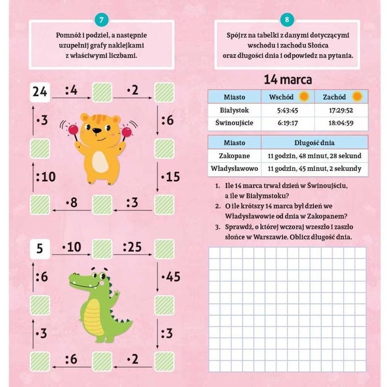 Wesoła matematyka. Ćwiczenia z naklejkami. Klasa 3