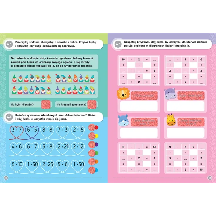 Wesoła tabliczka mnożenia z magiczną lupką od 7 lat