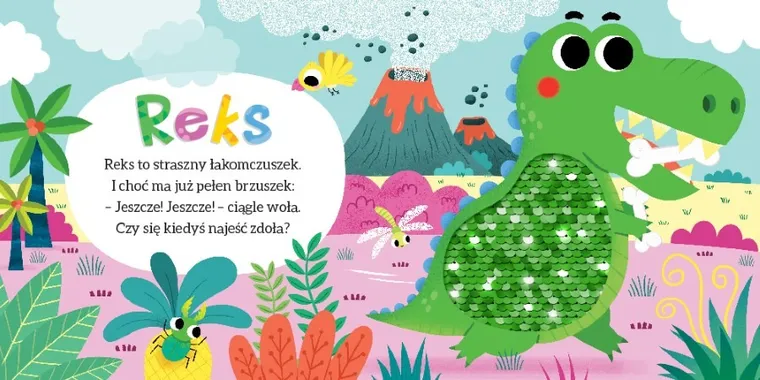 Wesołe dinozaury. Książeczka z cekinami