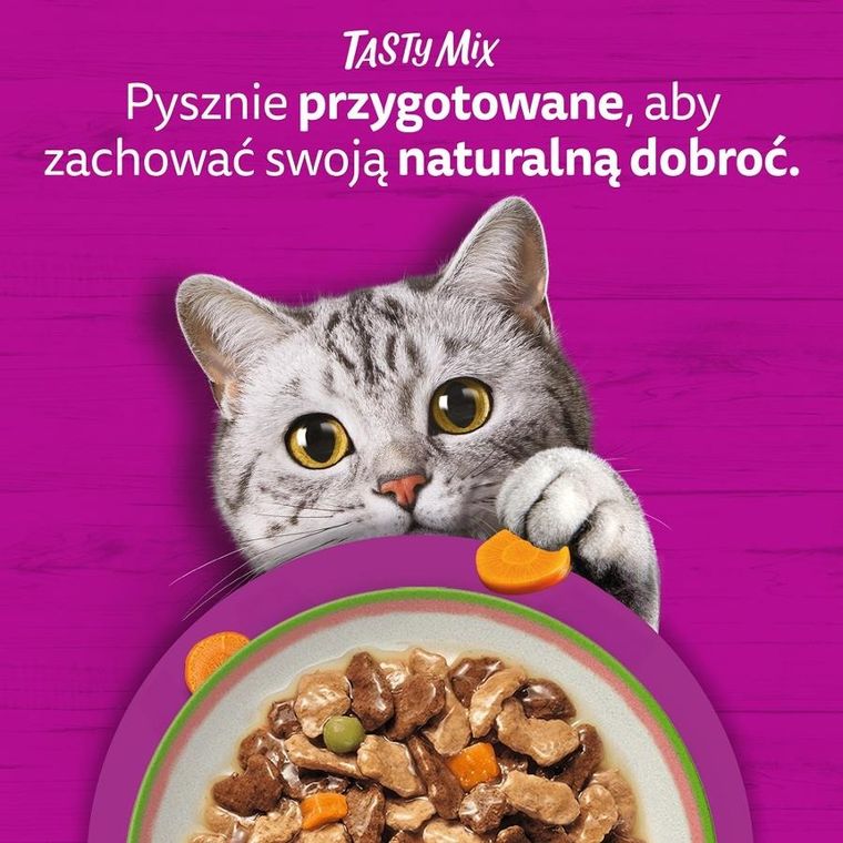 Whiskas, Tasty mix wybór szefa kuchni w sosie, mokra karma dla kota, 85g, 40 szt.
