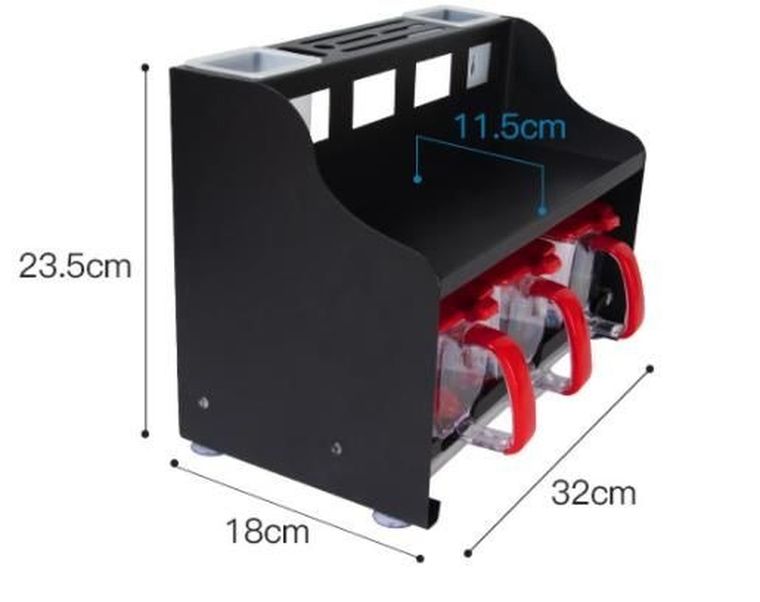 Wielofunkcyjny stojak na przyprawy kuchenne, czarny, dwupoziomowy