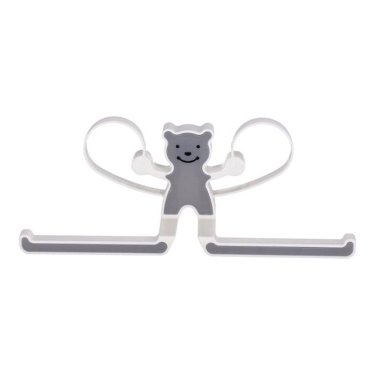 Wielofunkcyjny wieszak z misiem, szary